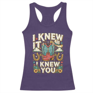 Retro Coastal Cowgirl I Knew It I Knew You Racerback Tank Top Pink Boots Vintage Country Pop Music Western Floral Graphic