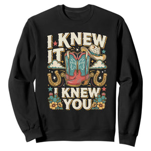 Retro Coastal Cowgirl I Knew It I Knew You Sweatshirt Pink Boots Vintage Country Pop Music Western Floral Graphic