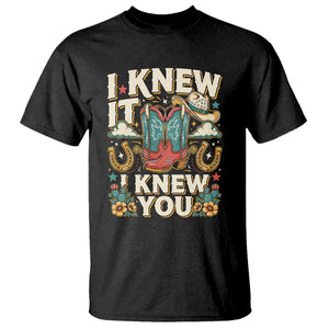 Retro Coastal Cowgirl I Knew It I Knew You T Shirt Pink Boots Vintage Country Pop Music Western Floral Graphic