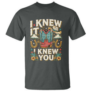 Retro Coastal Cowgirl I Knew It I Knew You T Shirt Pink Boots Vintage Country Pop Music Western Floral Graphic
