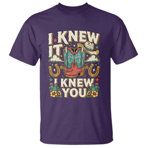Retro Coastal Cowgirl I Knew It I Knew You T Shirt Pink Boots Vintage Country Pop Music Western Floral Graphic