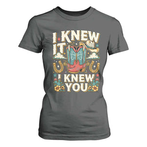 Retro Coastal Cowgirl I Knew It I Knew You T Shirt For Women Pink Boots Vintage Country Pop Music Western Floral Graphic