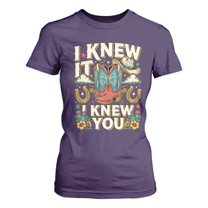 Retro Coastal Cowgirl I Knew It I Knew You T Shirt For Women Pink Boots Vintage Country Pop Music Western Floral Graphic