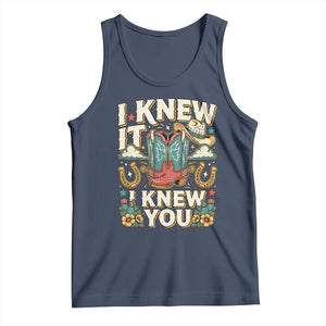 Retro Coastal Cowgirl I Knew It I Knew You Tank Top Pink Boots Vintage Country Pop Music Western Floral Graphic