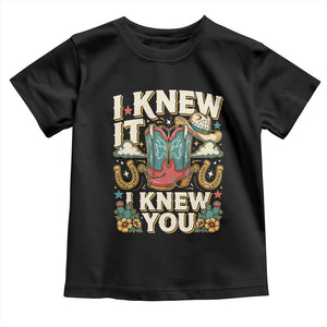 Retro Coastal Cowgirl I Knew It I Knew You Toddler T Shirt Pink Boots Vintage Country Pop Music Western Floral Graphic