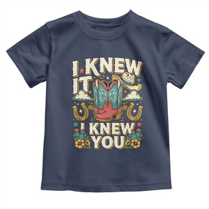 Retro Coastal Cowgirl I Knew It I Knew You Toddler T Shirt Pink Boots Vintage Country Pop Music Western Floral Graphic