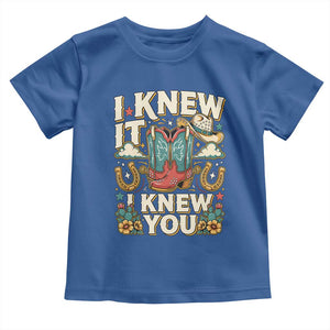 Retro Coastal Cowgirl I Knew It I Knew You Toddler T Shirt Pink Boots Vintage Country Pop Music Western Floral Graphic