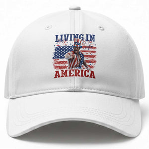 Living In America Funny Patriotic Heavyweight Boxer Baseball Cap Vintage Distressed Flag Uncle Sam Hat Boxing Champion