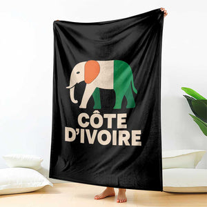 Proud Côte d'Ivoire Elephant Ivory Coast Flag Throw Blanket Ivorian Pride Retro Souvenir