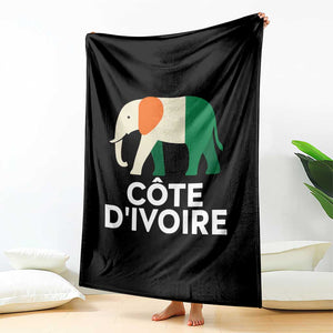 Proud Côte d'Ivoire Elephant Ivory Coast Flag Throw Blanket Ivorian Pride Retro Souvenir TS02 Print Your Wear