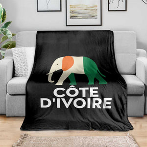 Proud Côte d'Ivoire Elephant Ivory Coast Flag Throw Blanket Ivorian Pride Retro Souvenir TS02 Print Your Wear