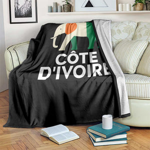 Proud Côte d'Ivoire Elephant Ivory Coast Flag Throw Blanket Ivorian Pride Retro Souvenir TS02 Print Your Wear