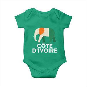Proud Côte d'Ivoire Elephant Ivory Coast Flag Baby Onesie Ivorian Pride Retro Souvenir TS02 Irish Green Print Your Wear