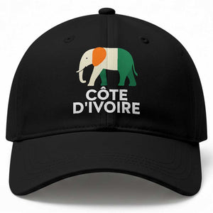Proud Côte d'Ivoire Elephant Ivory Coast Flag Baseball Cap Ivorian Pride Retro Souvenir TS02 Print Your Wear