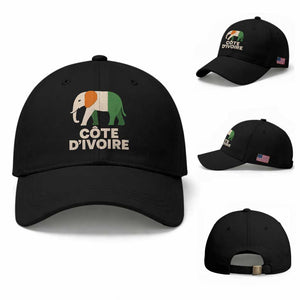 Proud Côte d'Ivoire Elephant Ivory Coast Flag Baseball Cap Ivorian Pride Retro Souvenir