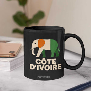 Proud Côte d'Ivoire Elephant Ivory Coast Flag Coffee Mug Ivorian Pride Retro Souvenir