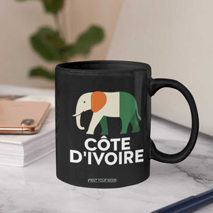 Proud Côte d'Ivoire Elephant Ivory Coast Flag Coffee Mug Ivorian Pride Retro Souvenir TS02 Print Your Wear