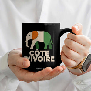 Proud Côte d'Ivoire Elephant Ivory Coast Flag Coffee Mug Ivorian Pride Retro Souvenir