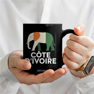 Proud Côte d'Ivoire Elephant Ivory Coast Flag Coffee Mug Ivorian Pride Retro Souvenir TS02 Print Your Wear