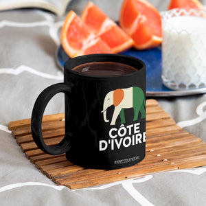 Proud Côte d'Ivoire Elephant Ivory Coast Flag Coffee Mug Ivorian Pride Retro Souvenir TS02 Print Your Wear