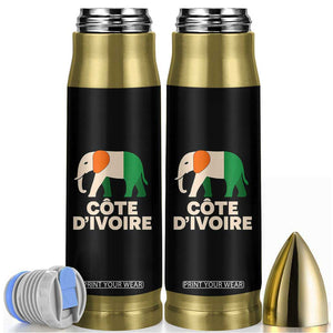 Proud Côte d'Ivoire Elephant Ivory Coast Flag Bullet Tumbler Ivorian Pride Retro Souvenir TS02 Black Print Your Wear