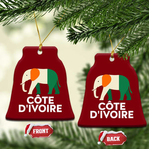 Proud Côte d'Ivoire Elephant Ivory Coast Flag Ceramic Ornament Ivorian Pride Retro Souvenir TS02 Print Your Wear