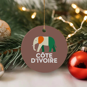 Proud Côte d'Ivoire Elephant Ivory Coast Flag Ceramic Ornament Ivorian Pride Retro Souvenir TS02 1pc Mocha Print Your Wear