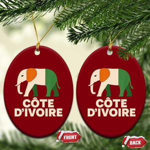 Proud Côte d'Ivoire Elephant Ivory Coast Flag Ceramic Ornament Ivorian Pride Retro Souvenir