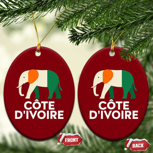 Proud Côte d'Ivoire Elephant Ivory Coast Flag Ceramic Ornament Ivorian Pride Retro Souvenir TS02 Print Your Wear