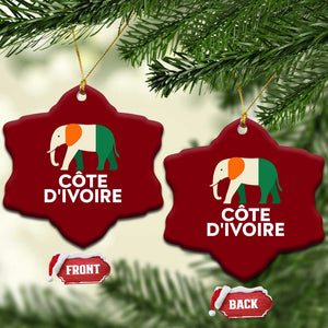 Proud Côte d'Ivoire Elephant Ivory Coast Flag Ceramic Ornament Ivorian Pride Retro Souvenir TS02 Print Your Wear