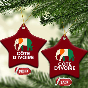 Proud Côte d'Ivoire Elephant Ivory Coast Flag Ceramic Ornament Ivorian Pride Retro Souvenir TS02 Print Your Wear