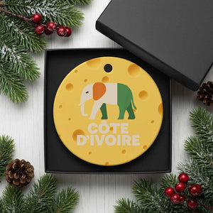 Proud Côte d'Ivoire Elephant Ivory Coast Flag Ceramic Ornament Ivorian Pride Retro Souvenir TS02 1pc Yellow Cheese Print Your Wear