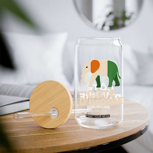 Proud Côte d'Ivoire Elephant Ivory Coast Flag Glass Can Ivorian Pride Retro Souvenir