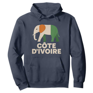 Proud Côte d'Ivoire Elephant Ivory Coast Flag Hoodie Ivorian Pride Retro Souvenir