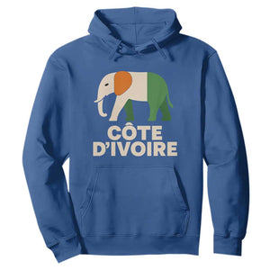 Proud Côte d'Ivoire Elephant Ivory Coast Flag Hoodie Ivorian Pride Retro Souvenir TS02 Royal Blue Print Your Wear