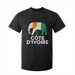 Proud Côte d'Ivoire Elephant Ivory Coast Flag T Shirt For Kid Ivorian Pride Retro Souvenir TS02 Black Print Your Wear