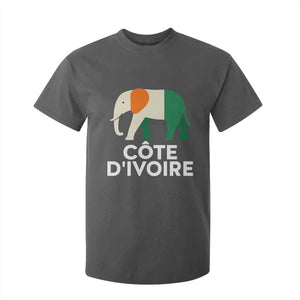 Proud Côte d'Ivoire Elephant Ivory Coast Flag T Shirt For Kid Ivorian Pride Retro Souvenir TS02 Dark Heather Print Your Wear