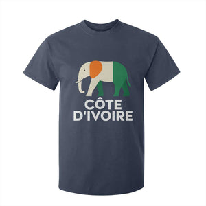 Proud Côte d'Ivoire Elephant Ivory Coast Flag T Shirt For Kid Ivorian Pride Retro Souvenir TS02 Navy Print Your Wear