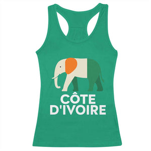 Proud Côte d'Ivoire Elephant Ivory Coast Flag Racerback Tank Top Ivorian Pride Retro Souvenir TS02 Irish Green Print Your Wear