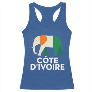 Proud Côte d'Ivoire Elephant Ivory Coast Flag Racerback Tank Top Ivorian Pride Retro Souvenir TS02 Royal Blue Print Your Wear