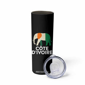 Proud Côte d'Ivoire Elephant Ivory Coast Flag Skinny Tumbler Ivorian Pride Retro Souvenir TS02 Print Your Wear