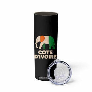 Proud Côte d'Ivoire Elephant Ivory Coast Flag Skinny Tumbler Ivorian Pride Retro Souvenir