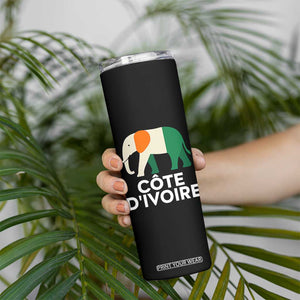 Proud Côte d'Ivoire Elephant Ivory Coast Flag Skinny Tumbler Ivorian Pride Retro Souvenir TS02 Print Your Wear