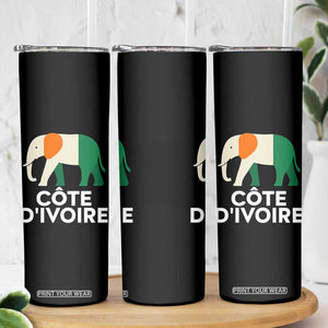 Proud Côte d'Ivoire Elephant Ivory Coast Flag Skinny Tumbler Ivorian Pride Retro Souvenir TS02 Print Your Wear