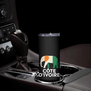 Proud Côte d'Ivoire Elephant Ivory Coast Flag Skinny Tumbler Ivorian Pride Retro Souvenir TS02 Print Your Wear