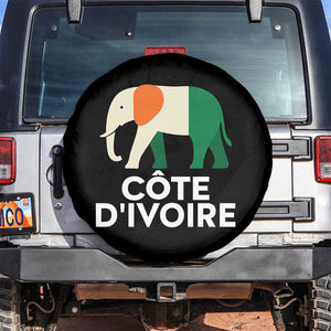 Proud Côte d'Ivoire Elephant Ivory Coast Flag Spare Tire Cover Ivorian Pride Retro Souvenir TS02 No hole Black Print Your Wear