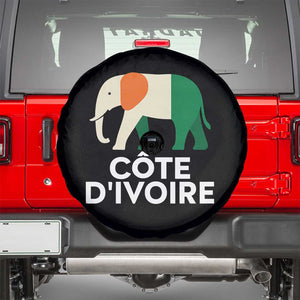 Proud Côte d'Ivoire Elephant Ivory Coast Flag Spare Tire Cover Ivorian Pride Retro Souvenir TS02 Black Print Your Wear