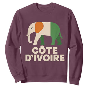 Proud Côte d'Ivoire Elephant Ivory Coast Flag Sweatshirt Ivorian Pride Retro Souvenir