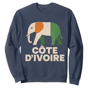 Proud Côte d'Ivoire Elephant Ivory Coast Flag Sweatshirt Ivorian Pride Retro Souvenir