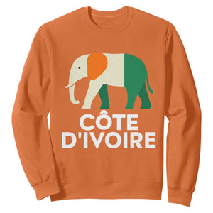 Proud Côte d'Ivoire Elephant Ivory Coast Flag Sweatshirt Ivorian Pride Retro Souvenir TS02 Orange Print Your Wear